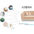 Adorn India Premium Camilla 3 Seater Sofa (Velvet Fabric Colour Beige)