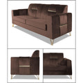 Premium Benington 3-1-1 5 Seater Sofa Set (Velvet Fabric Colour Brown)