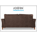Adorn India Premium Aslaug 3 Seater Sofa (Leatherette Suede Fabric Colour Brown)
