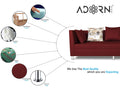 Alica 3+2+1 6 Seater Sofa Set (Maroon)