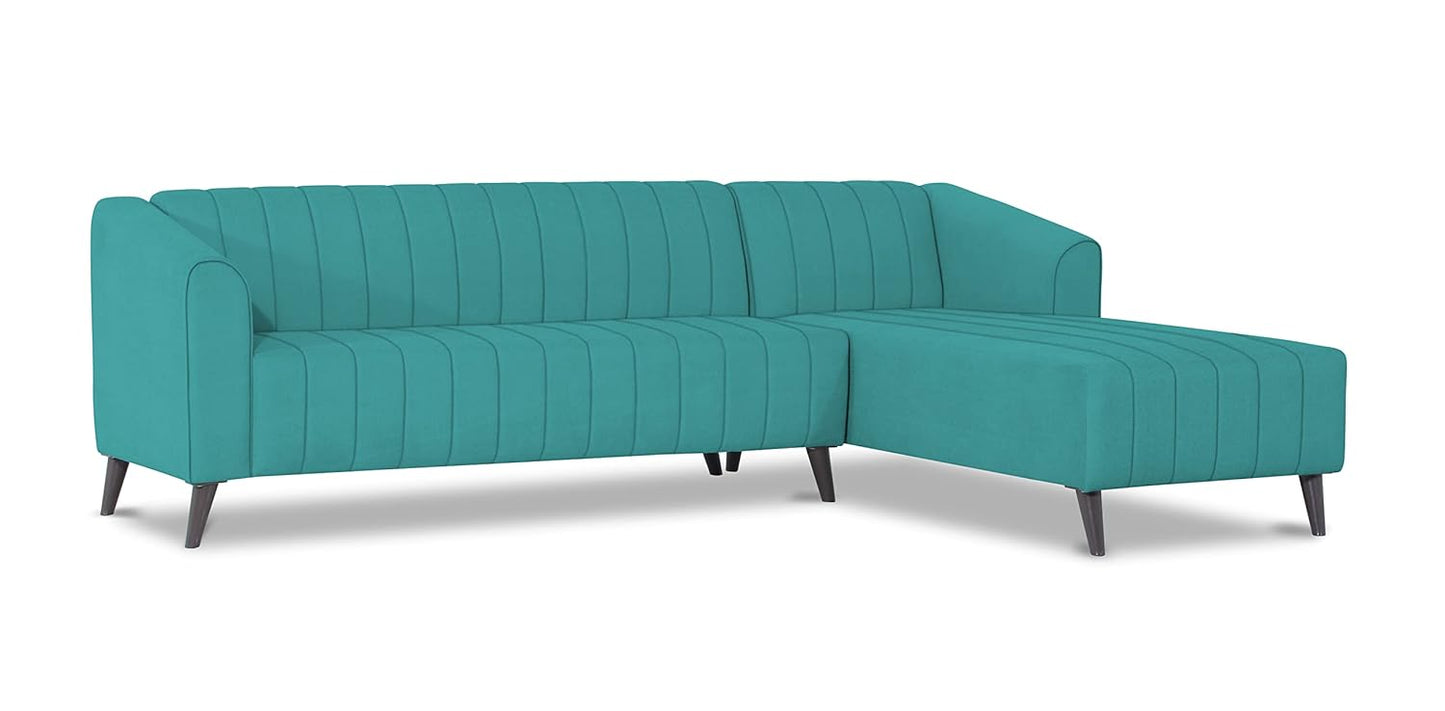 Adorn India Premium Laurel L Shape 6 Seater Sofa Set (RHS) (Aqua Blue)