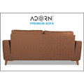 Adorn India Premium Phoenix 3 Seater Sofa (Leatherette Suede Fabric Colour Tan)