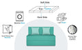 Adorn India Easy Alyn Plus Stripes 2 Seater Sofa Cum Bed (4X6) (Aqua Blue) (1 Year Warranty)