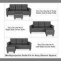 Adorn India Darcy L Shape 4 Seater Sofa Set (Grey) (3 Year Warranty)