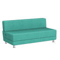 Adorn India Easy Alyn Plus Stripes 3 Seater Sofa Cum Bed (5X6) (Aqua Blue) (1 Year Warranty)