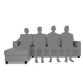 Chandler Plain L Shape 6 Seater Sofa Set Lhs (Grey)