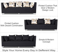 Alica 3+2+1 6 Seater Sofa Set (Black)