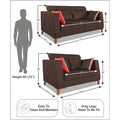 Premium Pluto 3+2 5 Seater Sofa Set (Brown)
