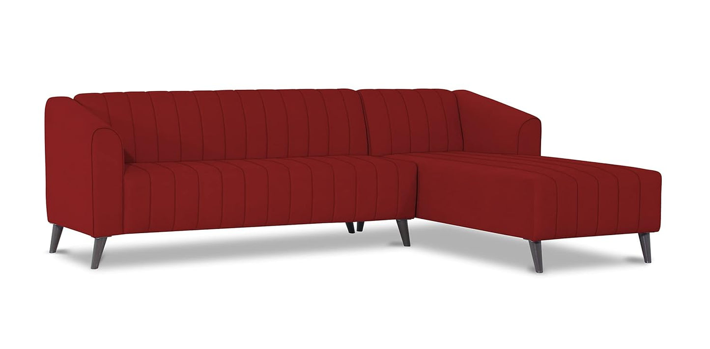 Adorn India Premium Laurel L Shape 6 Seater Sofa Set (RHS) (Red)