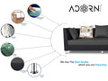 Alica 3+2+1 6 Seater Sofa Set (Dark Grey & Black)