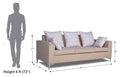 Adorn India Anigma 3 Seater Sofa (Beige)