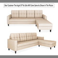 Adorn India Wood Darcy L shape 5 seater sofa set (RHS) (Beige)