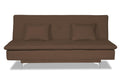Adorn India Aspen 3 Seater Sofa Cum Bed Single Tone Fabric (Brown) (3 Year Warranty)