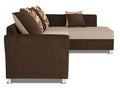 Adorn India (3 Years Warranty Boom 6 Seater Corner Sofa Floral Cushion Right Hand Side (Brown & Beige)
