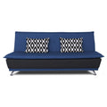 Adorn India Arden 4 Seater Rhombus Sofa Cum Bed 4 X 6 (Blue & Black) (3 Year Warranty)