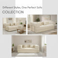 Adorn India Easy Premium Modular 4 Seater Sofa Cum Bed | Velvet Suede Fabric | Colour Cream | Modern Design | Size 6x6 Fit | Comfortable for Seat & Sleep | Washable Cover | Perfect for Home & Office