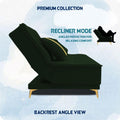 Adorn India Premium New Alyssum 3 Seater Sofa Cum Bed 4X6 Velvet Suede with 2 Cushions (Color Green) and Suitable for All Indoor, with 3 Years Warranty