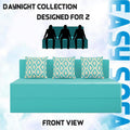 Adorn India Easy 3 Seater Sofa Cum Bed (Rhombus Pattern) Size 5' X 6' Ft (Aqua Blue Color) Perfect for Home & Office for Guests (1 Year Warranty)