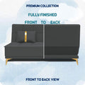 Adorn India Premium New Alyssum 3 Seater Sofa Cum Bed 4X6 Velvet Suede with 2 Cushions (Color Dark Grey) and Suitable for All Indoor, with 3 Years Warranty