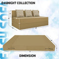 Adorn India Easy 3 Seater Sofa Cum Bed (Rhombus Pattern) Size 5' X 6' Ft (Beige Color) Perfect for Home & Office for Guests (1 Year Warranty)