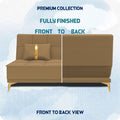 Adorn India Wood New Alyssum 3 Seater Sofa Cum Bed Velvet (Beige)