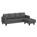 Adorn India Chandler Plain L Shape 5 Seater Sofa Sofa Set RHS (Grey)