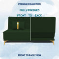 Adorn India Premium New Alyssum 3 Seater Sofa Cum Bed 4X6 Velvet Suede with 2 Cushions (Color Green) and Suitable for All Indoor, with 3 Years Warranty