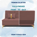 Adorn India Premium New Alyssum 3 Seater Sofa Cum Bed 4X6 Velvet Suede with 2 Cushions (Color Pink) and Suitable for All Indoor, with 3 Years Warranty