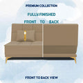Adorn India Premium New Alyssum 3 Seater Sofa Cum Bed 4X6 Velvet Suede with 2 Cushions (Color Beige) and Suitable for All Indoor, with 3 Years Warranty
