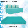 Adorn India Easy 3 Seater Sofa Cum Bed (Rhombus Pattern) Size 5' X 6' Ft (Aqua Blue Color) Perfect for Home & Office for Guests (1 Year Warranty)