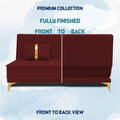 Adorn India Premium New Alyssum 3 Seater Sofa Cum Bed 4X6 Velvet Suede with 2 Cushions (Color Maroon) and Suitable for All Indoor, with 3 Years Warranty