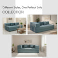 Adorn India Easy Premium Modular 4 Seater Sofa Cum Bed | Velvet Suede Fabric | Colour Grey | Modern Design | Size 6x6 Fit | Comfortable for Seat & Sleep | Washable Cover | Perfect for Home & Office