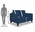 Adorn India Chandler Plus 2 Seater Sofa (Blue) (3 Year Warranty)