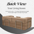 Adorn India Easy Premium Modular 4 Seater Sofa Cum Bed | Velvet Suede Fabric | Colour Camel | Modern Design | Size 6x6 Fit | Comfortable for Seat & Sleep | Washable Cover | Perfect for Home & Office