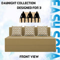 Adorn India Easy 3 Seater Sofa Cum Bed (Rhombus Pattern) Size 5' X 6' Ft (Beige Color) Perfect for Home & Office for Guests (1 Year Warranty)