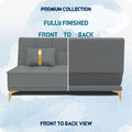 Adorn India Premium New Alyssum 3 Seater Sofa Cum Bed 4X6 Velvet Suede with 2 Cushions (Color Grey) and Suitable for All Indoor, with 3 Years Warranty