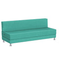 Adorn India Easy Alyn Plus Stripes 4 Seater Sofa Cum Bed (6X6) (Aqua Blue) (1 Year Warranty)