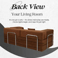 Adorn India Easy Premium Modular 4 Seater Sofa Cum Bed | Velvet Suede Fabric | Colour Brown | Modern Design | Size 6x6 Fit | Comfortable for Seat & Sleep | Washable Cover | Perfect for Home & Office