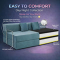 Adorn India Easy Premium Modular 4 Seater Sofa Cum Bed | Velvet Suede Fabric | Colour Grey | Modern Design | Size 6x6 Fit | Comfortable for Seat & Sleep | Washable Cover | Perfect for Home & Office