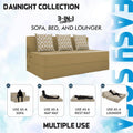Adorn India Easy 3 Seater Sofa Cum Bed (Rhombus Pattern) Size 5' X 6' Ft (Beige Color) Perfect for Home & Office for Guests (1 Year Warranty)