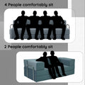 Adorn India Easy Premium Modular 4 Seater Sofa Cum Bed | Velvet Suede Fabric | Colour Grey | Modern Design | Size 6x6 Fit | Comfortable for Seat & Sleep | Washable Cover | Perfect for Home & Office