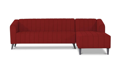 Adorn India Premium Laurel L Shape 6 Seater Sofa Set (RHS) (Red)