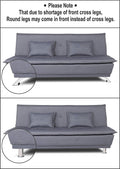 Adorn India Arden 4 Seater Plain Sofa Cum Bed 4 X 6 (Blue) (3 Year Warranty)