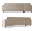 Rio Elegant L Shape 8 Seater Sofa Set with Center Table and 2 Ottoman Puffy (LHS) (Beige)