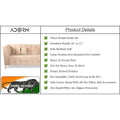 Adorn India Premium Lotus 3 Seater Sofa (Velvet Fabric Colour Beige)