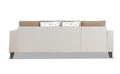 Ashley Digitel Print Leatherette Fabric L Shape 8 Seater Sofa Set with 2 Ottoman Puffy & Center Table LHS (Beige & White)