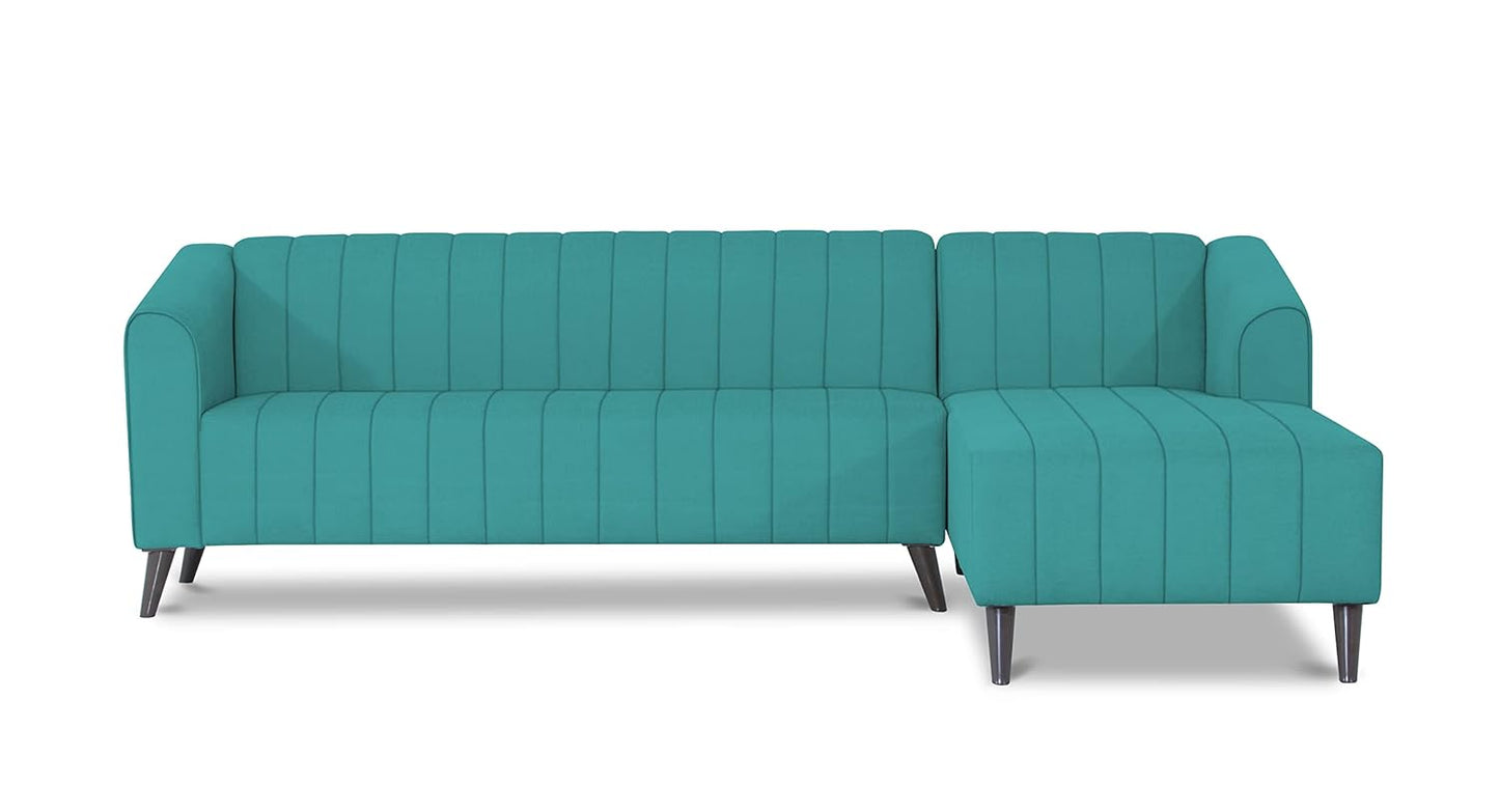 Adorn India Premium Laurel L Shape 6 Seater Sofa Set (RHS) (Aqua Blue)