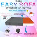 Adorn India Easy 3 Seater Sofa Cum Bed | Velvet Fabric | Dark Grey | Plain Design | 6x5 Ft | Comfortable Seating | Washable Cover | Perfect for Home & Office