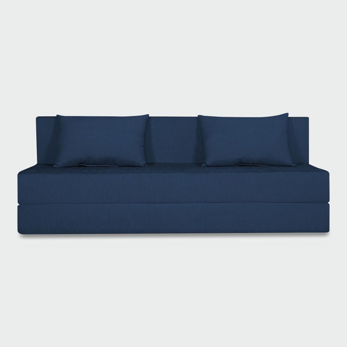 Adorn India Easy 4 Seater Sofa Cum Bed | Velvet Fabric | Dark Grey | Plain Design | 6x6 Ft | Comfortable Seating | Washable Cover | Perfect for Home & Office