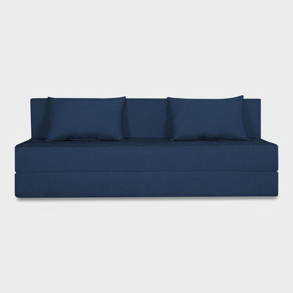 Adorn India Easy 4 Seater Sofa Cum Bed | Velvet Fabric | Dark Grey | Plain Design | 6x6 Ft | Comfortable Seating | Washable Cover | Perfect for Home & Office